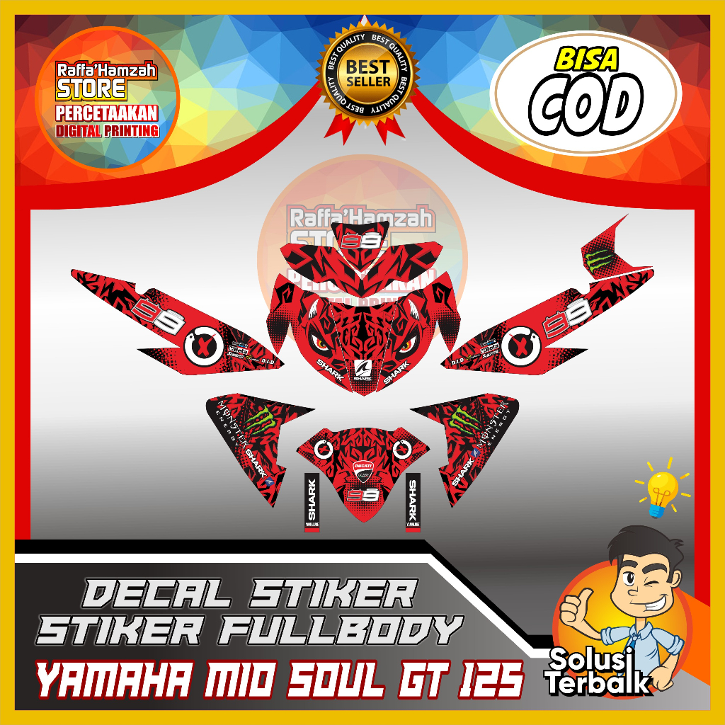Sticker Decal Soul GT 125 Full Body, Sticker Mio Soul GT 125 Striping Soul GT 125