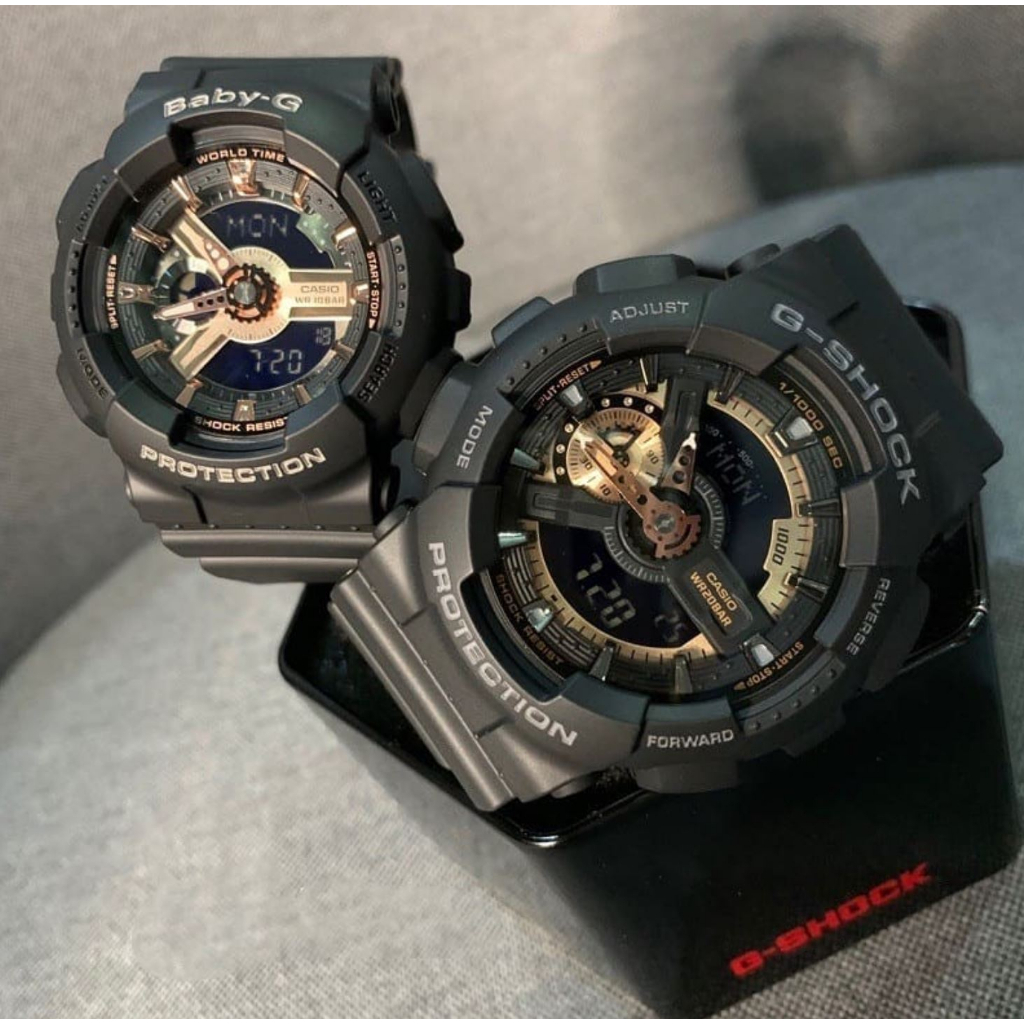 Jam Tangan Casio G-Shock GA-110 Baby G BA-110 GA-110RG-1A  Couple Edition