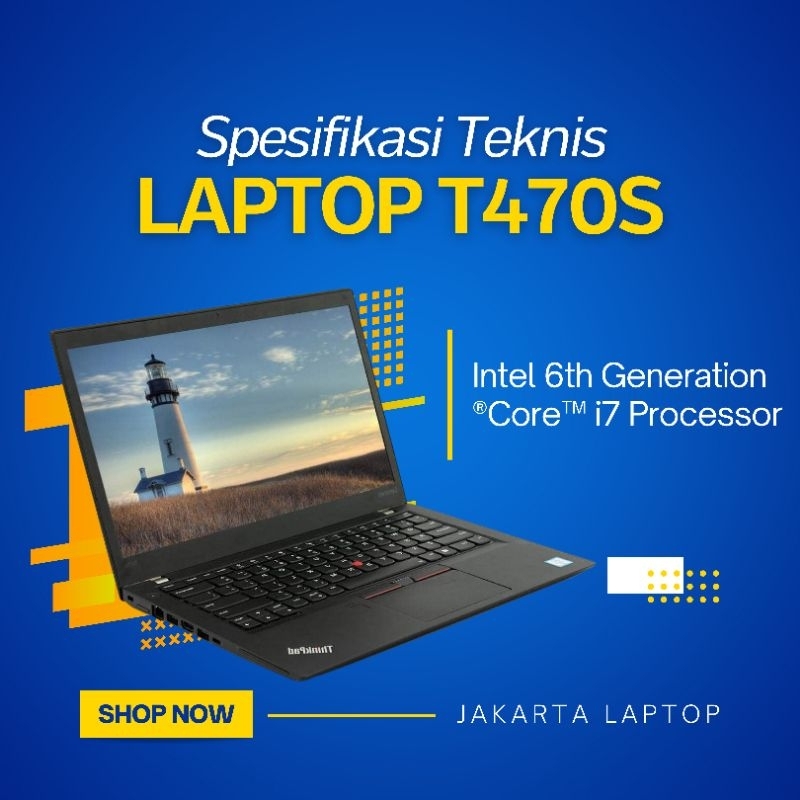 Laptop Lenovo Thinkpad T470s Core i7 | Gen 6 | Ram 8gb | Ssd 512 Gb | Mulus Murah Bergaransi