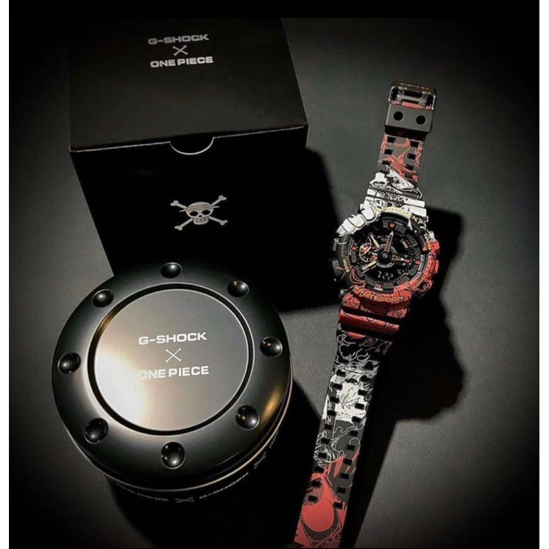 Original Casio Full Set Promo. Asli jam tangan Pria G-Shock X ONE PIECE ANIME GA-110 Lampu otomatis