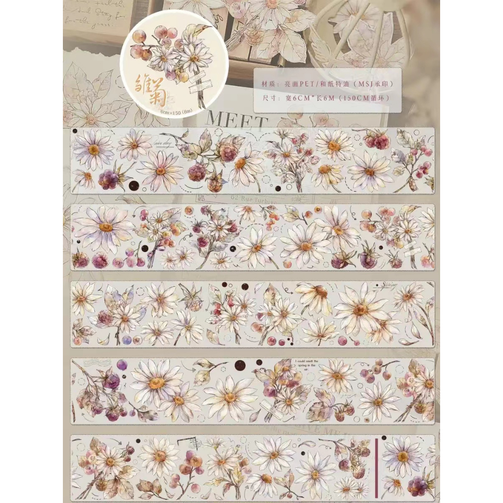 

PET tape antique daisy (baca deskripsi)