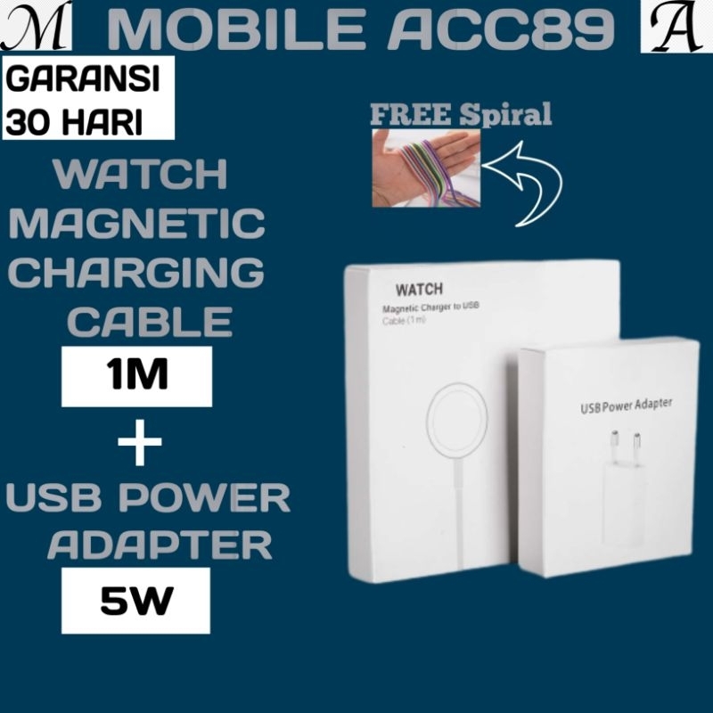MAGNETIC CHARGER WATCH SERIES 1 / 2 / 3 /4 / 5 / 6 - MAGNETIC IWATCH USB - KABEL IWATCH - KABEL CHARGER WATCH / CABLE  WATCH / CHARGER Bundling 1M / 2    METER