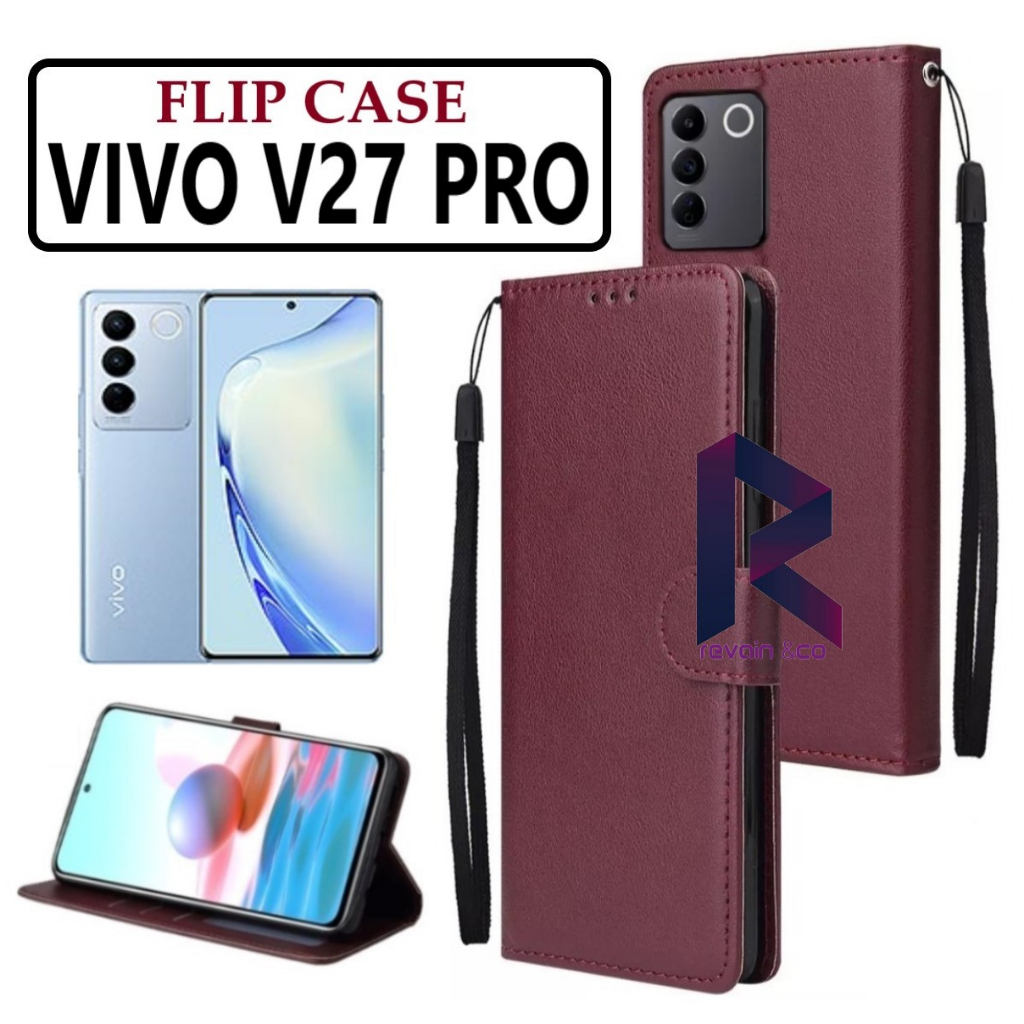 CASE VIVO V27 PRO 5G FLIP WALLET LEATHER KULIT PREMIUM SARUNG BUKA TUTUP KESING HP FLIP CASE VIVO V27 PRO 5G