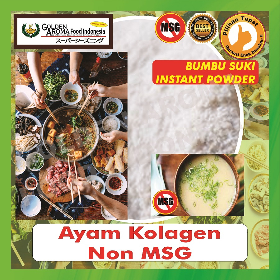 

BUMBU KUAH INSTAN Ayam Kolagen Non MSG 1Kg Steamboat Shabu Hotpot Suki Rasa Collagen Chicken Soup Kiloan 1 Kg Colagen Halal Sabu Kuah Bakso Sapi Ayam Ikan Odeng Tekwan Original Stemboat Steambot Steamboot Sukiyaki Grill Bakar Instant Enak GAFI