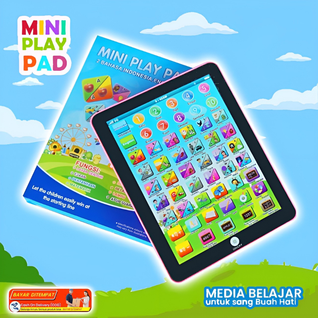 Mainan Edukasi Bayi Playpad Mini 2 Bahasa | Mainan Ipad Edukasi Anak 6 Tahun | Belajar Membaca