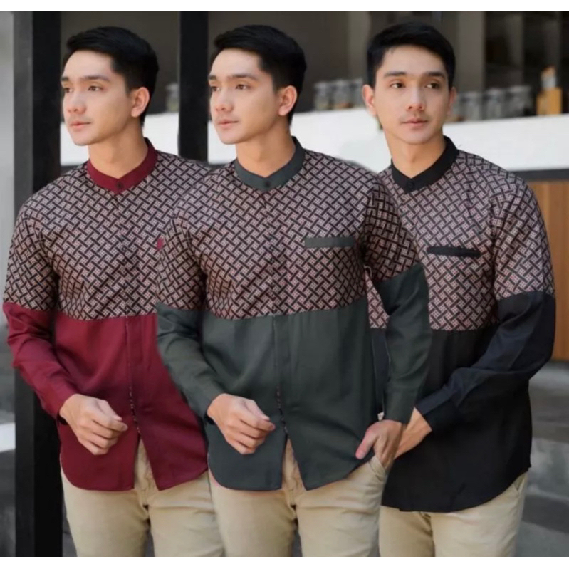 Baju Koko Pria Kemko Kemeja Pria Lengan panjang