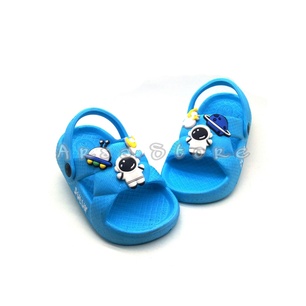 Sandal Selop Astronot Anak Laki Laki Terbaru Umur 1  - 4 Tahun / Sendal Lucu Anak Cowok Karakter Tali Belakang