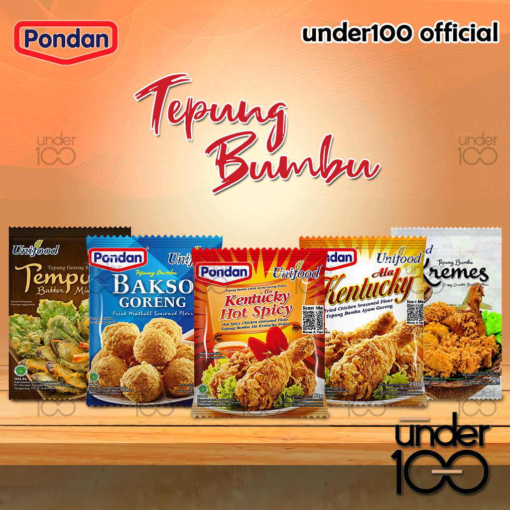 ❤ UNDER100 ❤ PONDAN Tepung Bumbu Bakso Goreng 100g | Ala Kentucky 80g | Hot Spicy 80g | Bumbu Instant | Fried Meatball Seasoned Flour