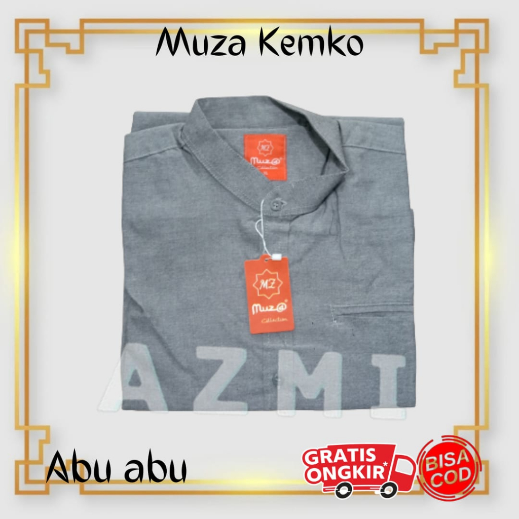 Moza Kemko Tangan Panjang Hijau Kemeja Koko by Moza Bahan Oxford High Premium Quality