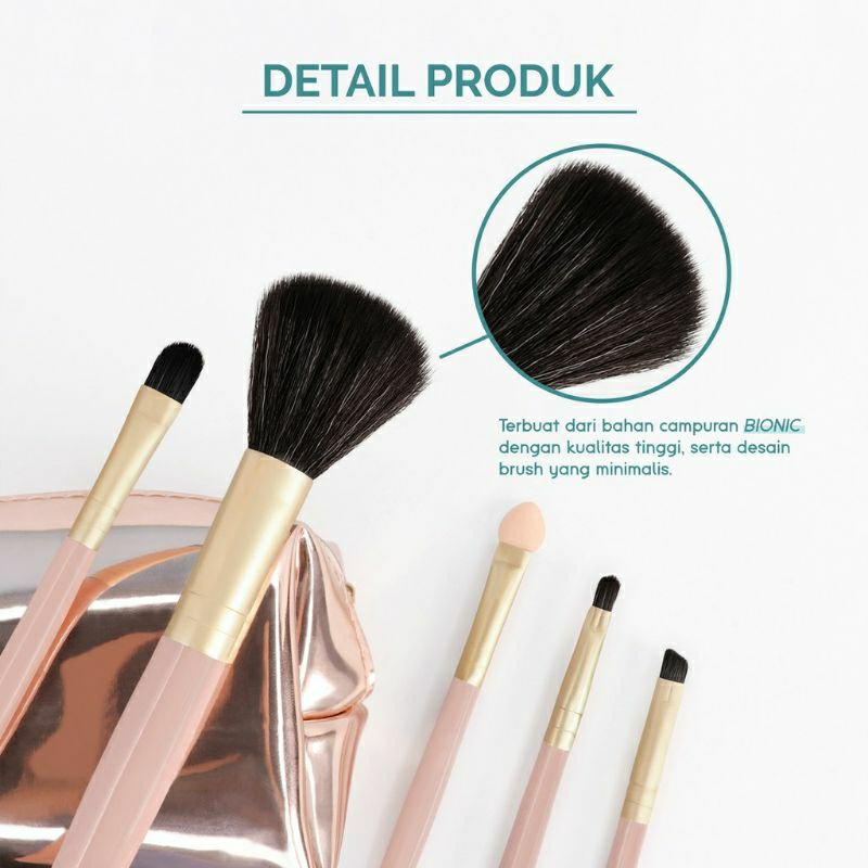 GLAMFIX Excellent Brush Set Isi 5pc - Kuas Make Up You