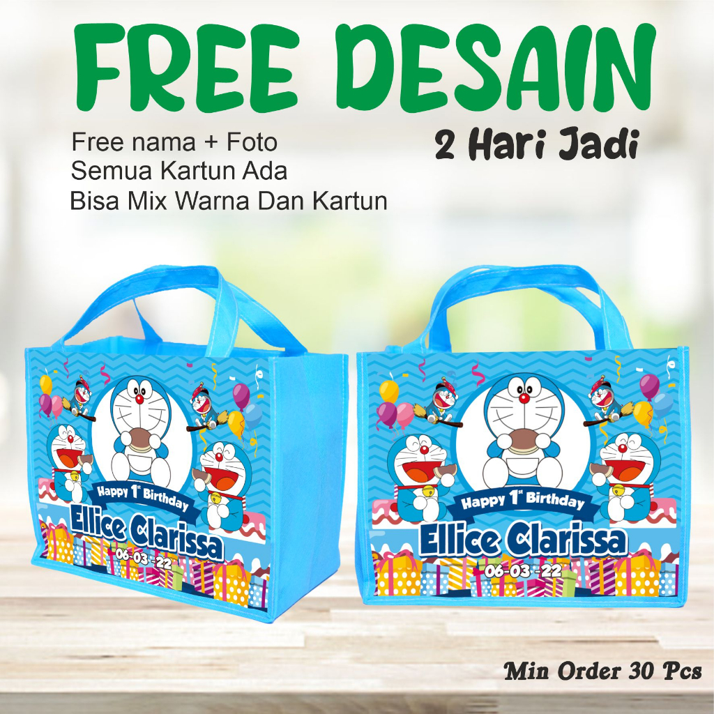 

TAS JINJING BERGAMBAR DORAEMON/MUAT KOTAK KFC/GOODIE BAG RINGKAS DAN NGGAK RIBET
