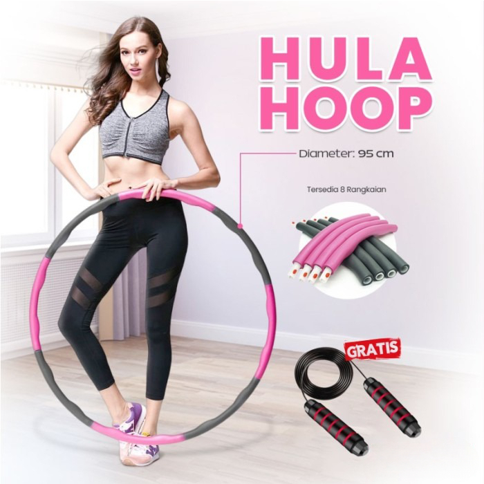 PROMO Alat Olah Raga Fitness Hula Hoop Foam Bongkar Pasang Hulla hoop / hula hoop / hulahup /Alat Fitnes Dewasa &amp; Anak Murah