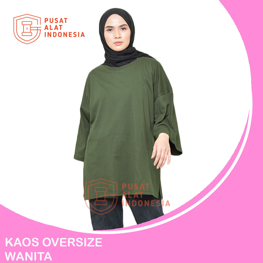 Kaos Oversized Cotton Combed 30s Lengan 7/8 Wanita Ks01