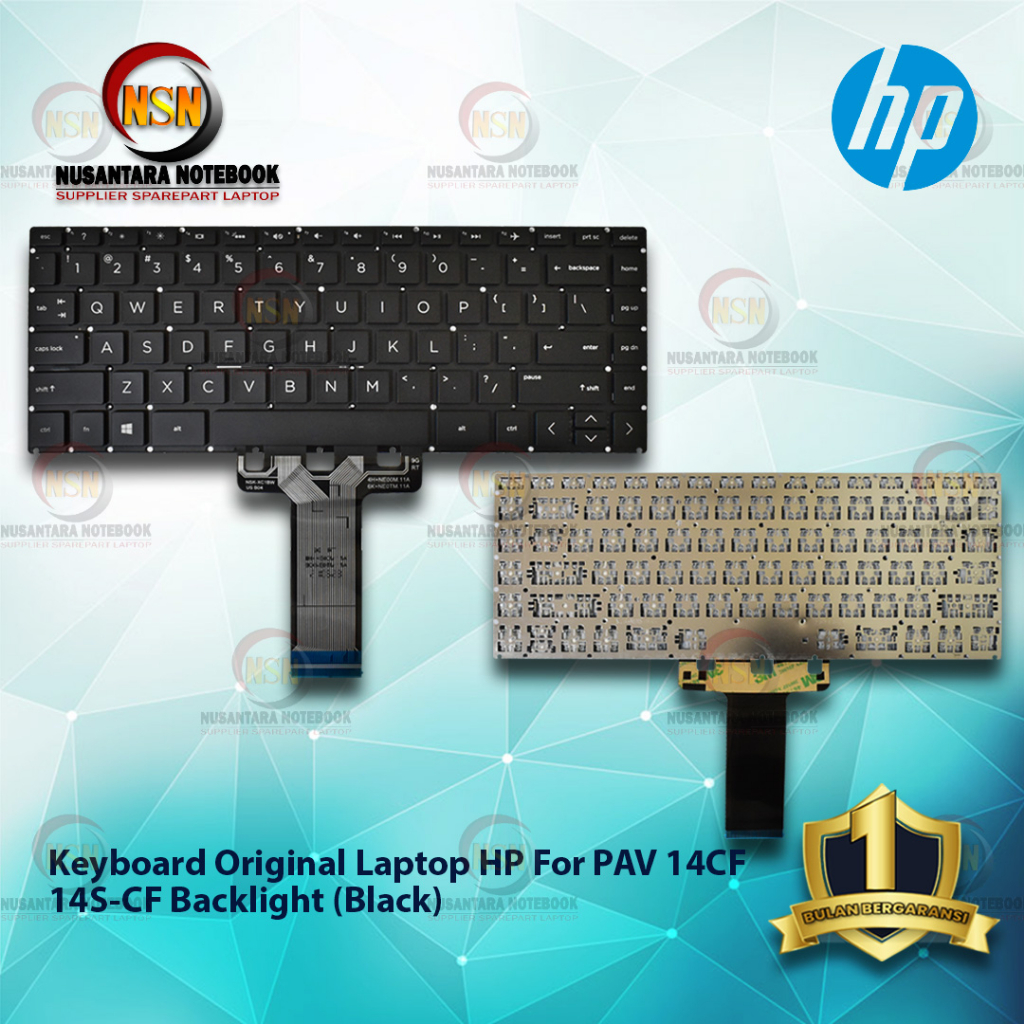 Keyboard Original HP 14CF 14S-CF 14-DH 14-DQ Black Backlight