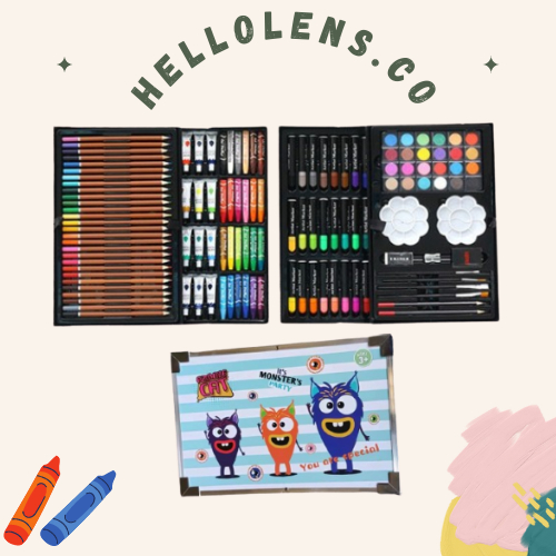 

mg [COD] CRAYON ART SET 145 PCS / KOPER SET CRAYON MEWARNAI ANAK / ALAT LUKIS ANAK /alat mengambar