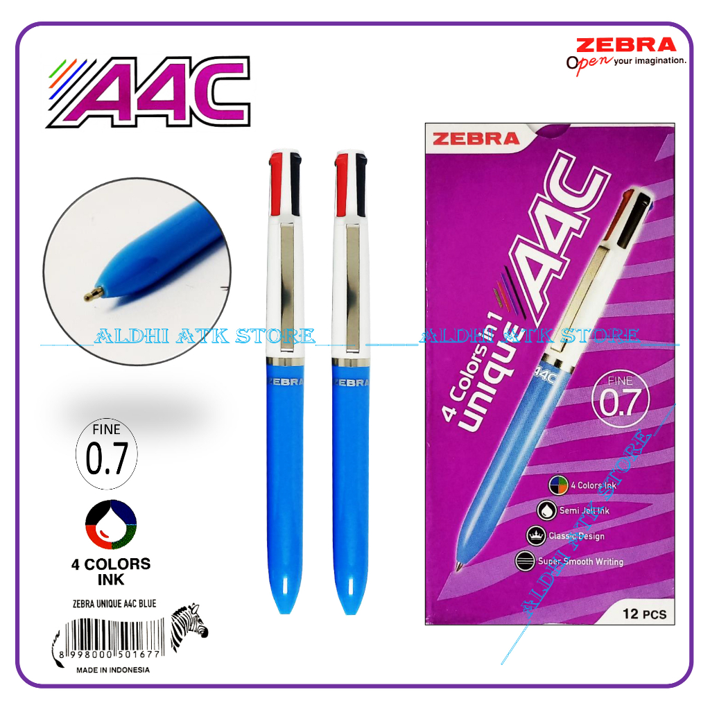 

Pulpen Zebra A4C Pen Zebra 0.7mm 4 (empat) Warna