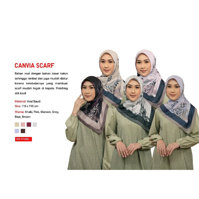 Zoya Kerudung Hijab Segi Empat Motif Canvia Scarf
