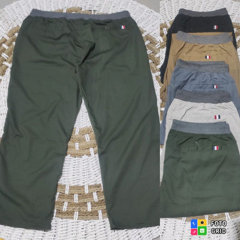 BIG SIZE SUPER JUMBO XXXXXL CELANA CHINO PRIA PANJANG CELANA CHINOS COWOK PANJANG JUMBO KARET PINGGANG RIP KOLOR