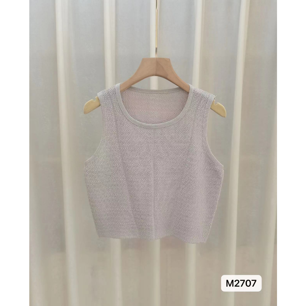 Khalida Summer Crop TankTop - Knit Korean Style - Atasan Wanita Rajut Import TM - (M2707)