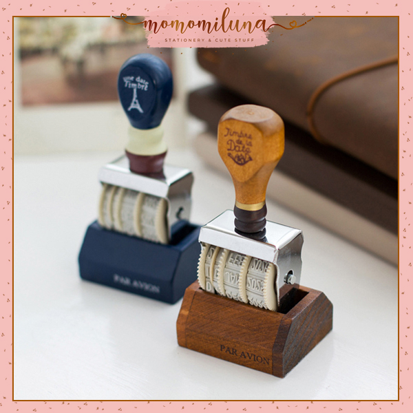 

Retro date stamp vintage wooden aesthetic stempel tanggal bulan tahun kayu classic style