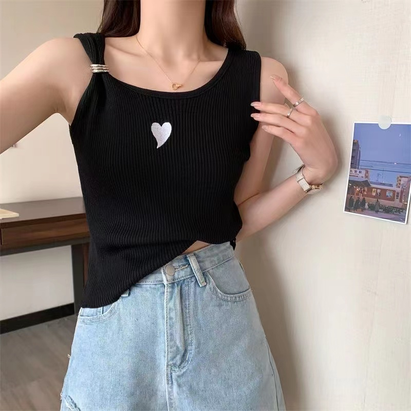 Salma TankTop Crop Knit Korean - Atasan Wanita Rajut Import TM - (N361)