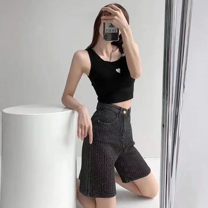 Salma TankTop Crop Knit Korean - Atasan Wanita Rajut Import TM - (N361)