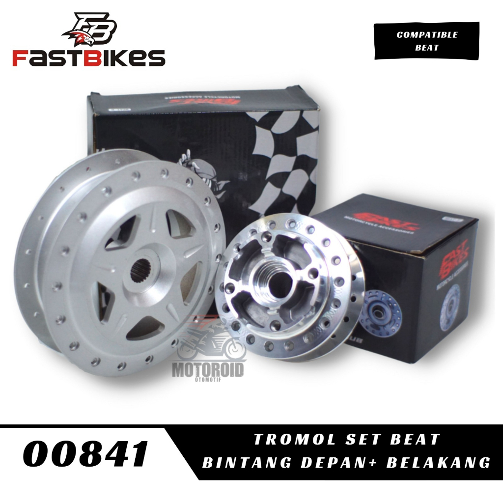 Fastbikes Tromol Set Full Cnc New Depan Belakang Chrome Silver Star Bintang