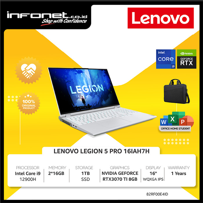 LENOVO LEGION 5 PRO  RTX 3070TI 8GB I9 12900H 32GB 1TB 16" WQXGA IPS 165Hz W11 OHS