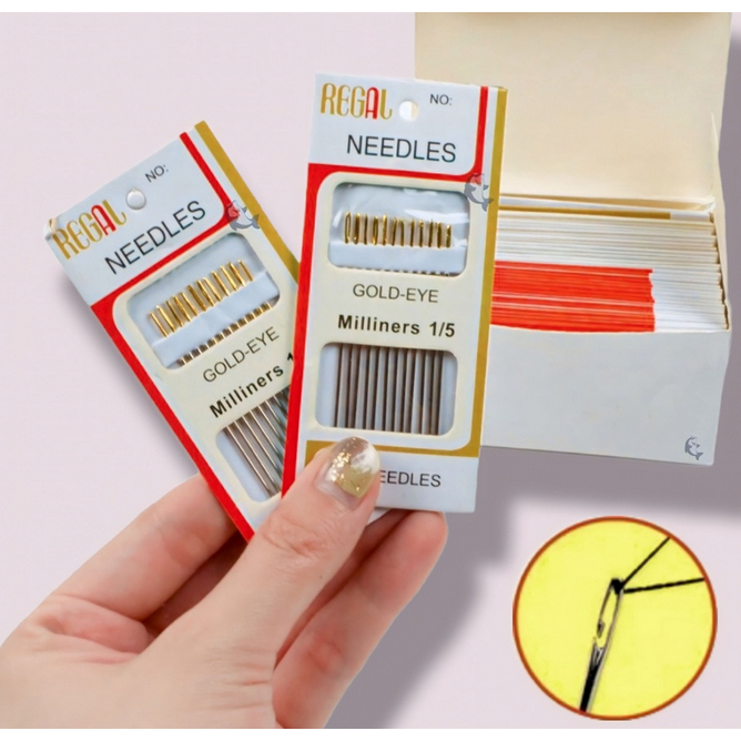 A99 JARUM JAHIT GOLD EYE 12 PCS milliners regal perlengkapan baju celana benang tangan lengan bolong alat needle