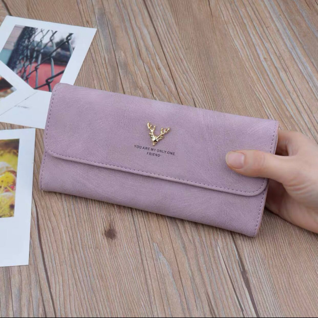 DOMPET WANITA PANJANG A585 KULIT PU POLYESTER IMPORT KOREA MURAH WALLET PREMIUM BRAND