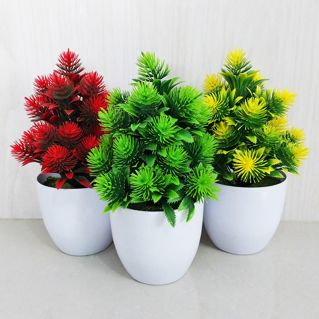 Bunga Hiasan Bonsai Plastik Pot Tanaman Hias Artificial Flowers Dekorasi Rumah Palsu PBP07