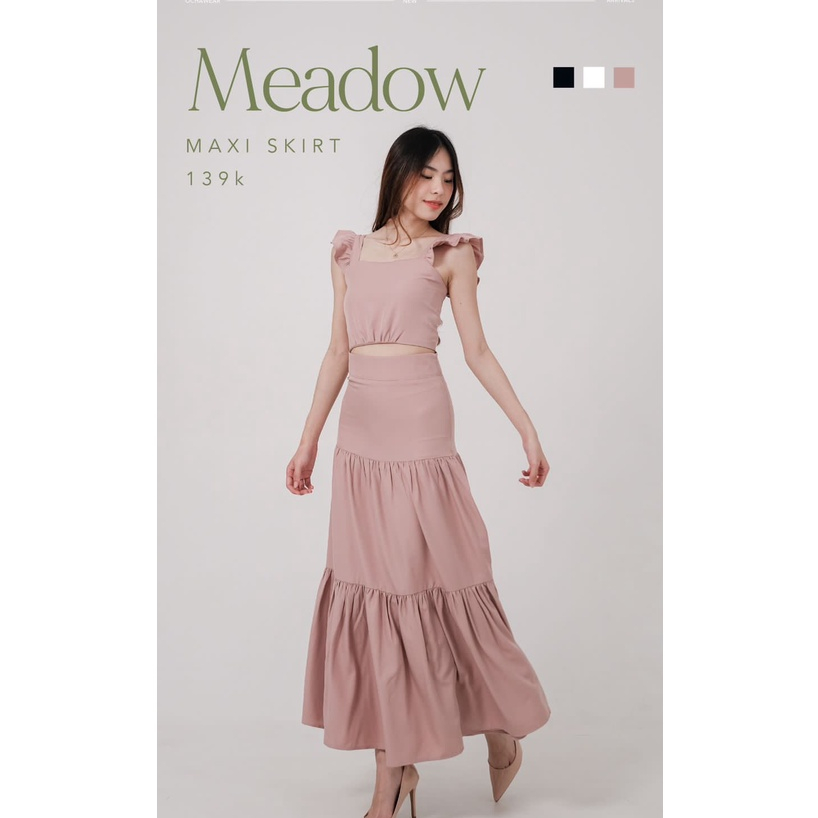 Meadow Maxi Skirt —— Ocha Wear | Korean Long Maxi Skirt