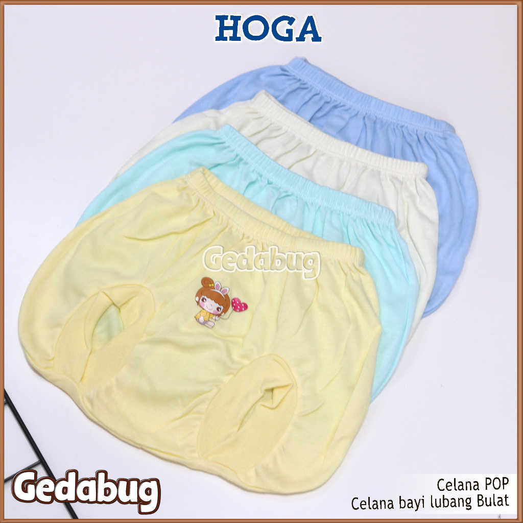 Celana Pop HOGA Warna Lubang Bulat | Perlengkapan Pakaian Bayi New Born