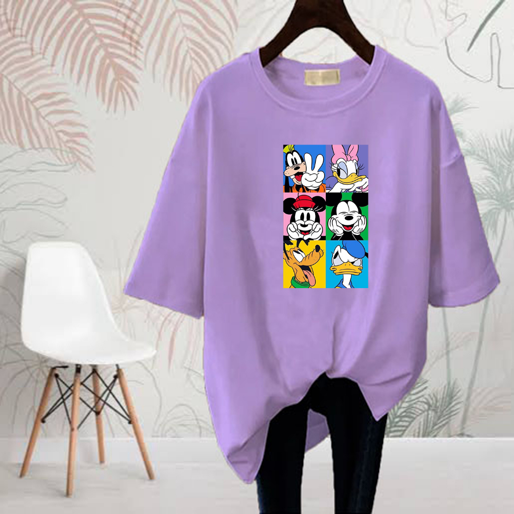 BAJU KAOS IMPORT WANITA LENGAN PENDEK BAHAN ADEM D529