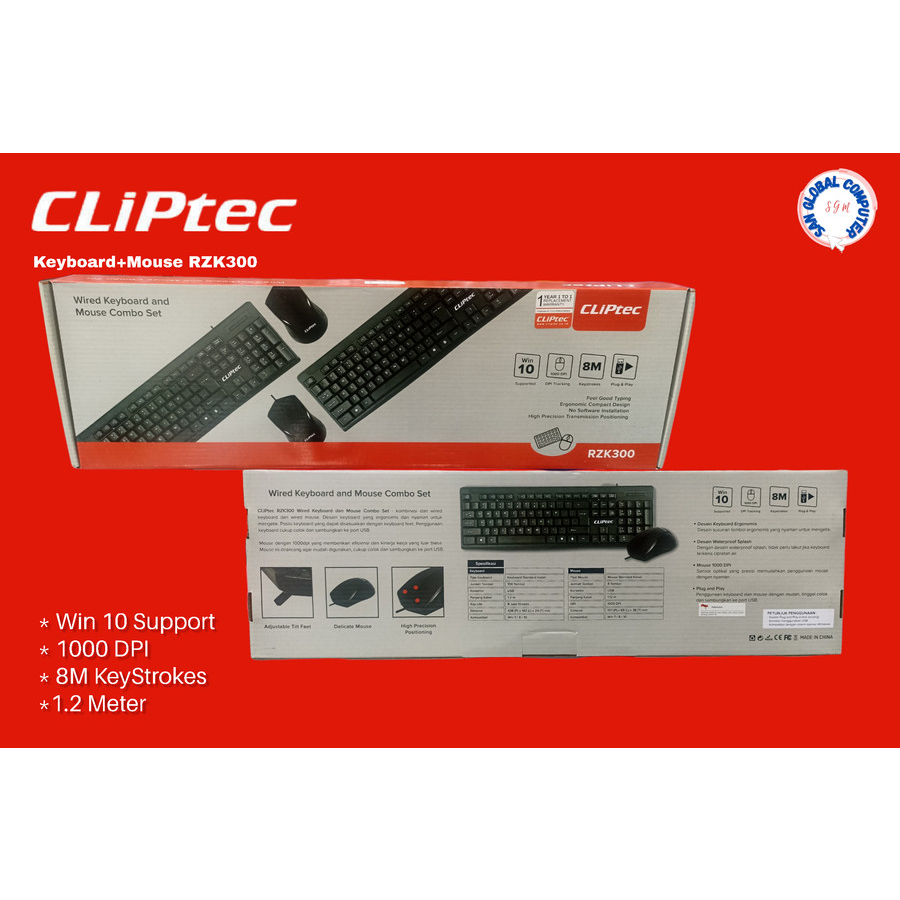 Keboard &amp; Mouse Usb Kabel Cliptec RZK 300