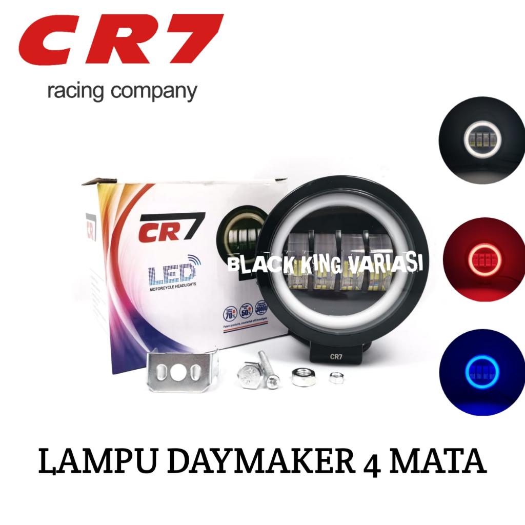 Lampu Tembak Daymaker Bulat 40 Watt Lampu Sorot 4 Mata Bulat CR7 Angel Eye Lampu Daymaker 4 Lensa Lampu Tembak Sorot LED CWL 4 Mata