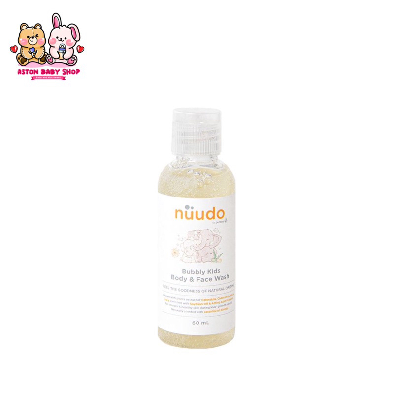 Nuudo Bubbly Kids Body &amp; Face Wash 60 ml Travel Size Sabun Mandi Sabun Muka Anak