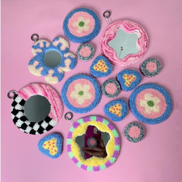 Mirror Keychain Punch Needle