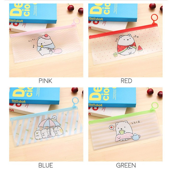 Tempat Pensil Transparant / Pouch Panjang / Dompet Plastik