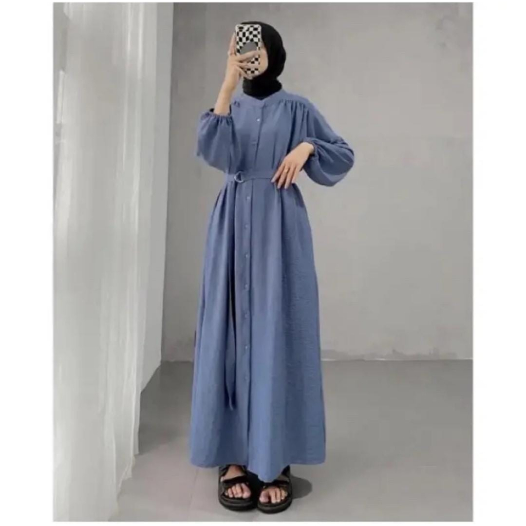 Laluna Gamis Wanita Terbaru / Baju Muslim /  Dress Remaja / saandra.id / Warna Hitam / Kekinian