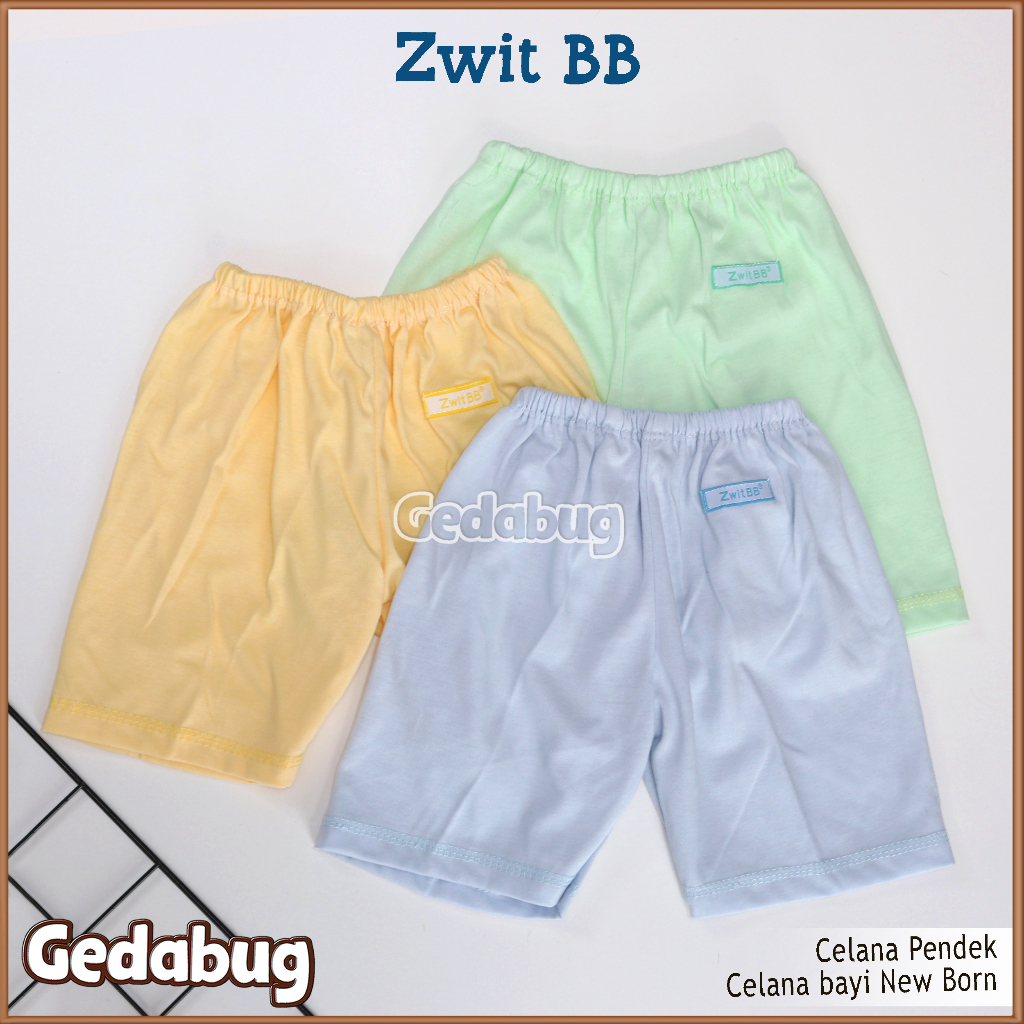 3 Pcs - Celana Pendek anak ZWIT BB Polos | Celana pendek anak 100% Katun | Gedabug