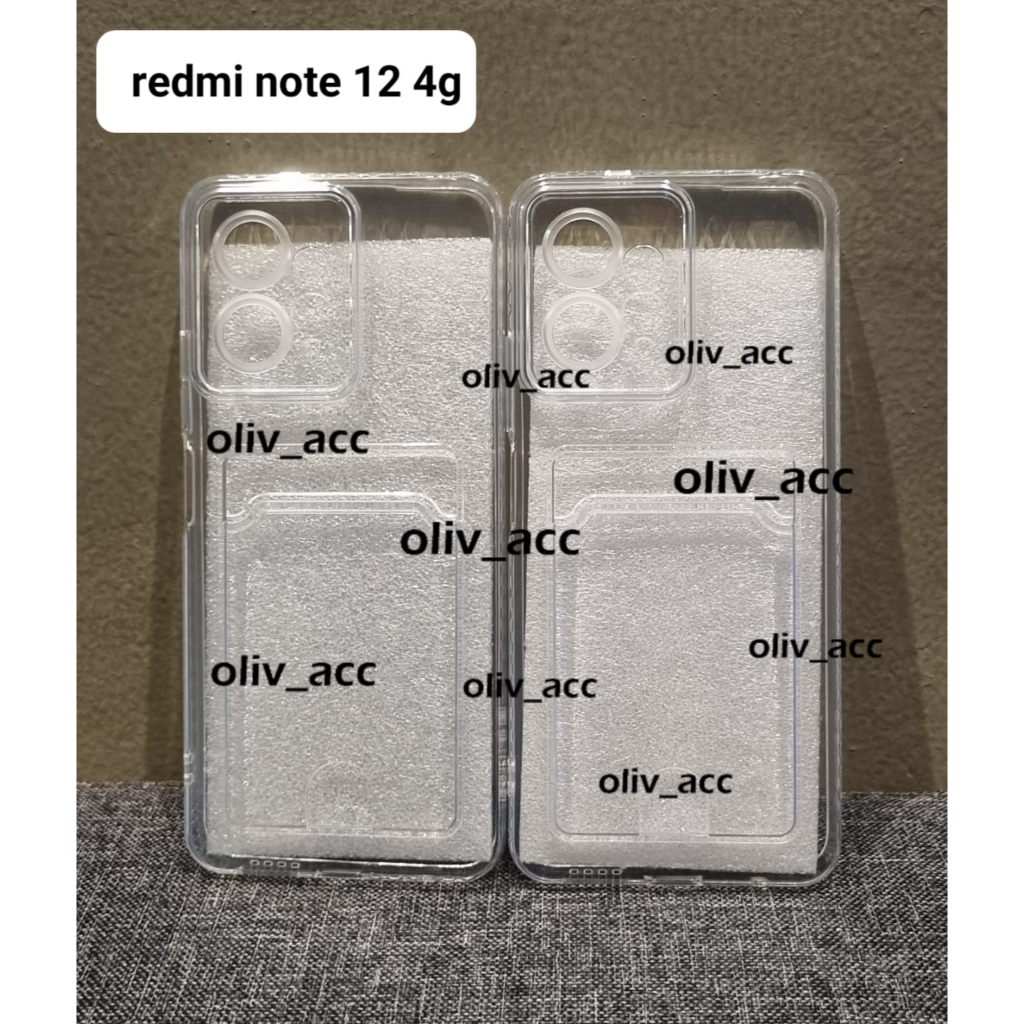 redmi note 12 4g a2 2023 card case bening soft case clear lanyard case