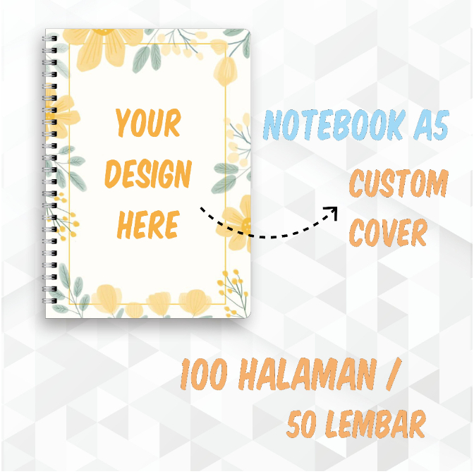 

Notebook / Buku Catatan Custom Laminasi Soft Cover Custom A5 50 Lembar