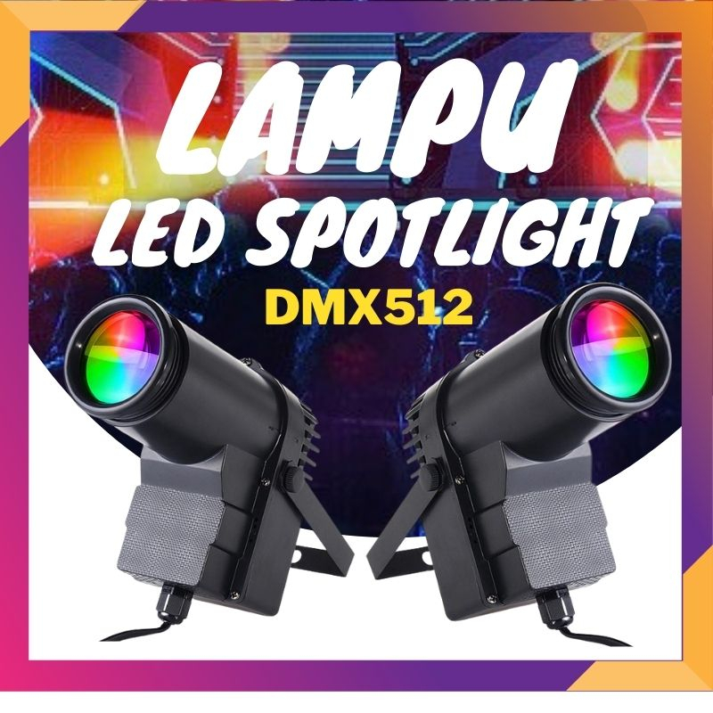 Lampu Sorot Disco Tembak LED RGB DMX512 Spotlight Lighting Panggung Dj Party Disko Pesta