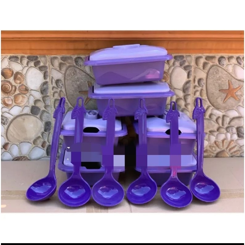 Satu set basi prasmanan queen 6pcs bonus sendok 6pcs