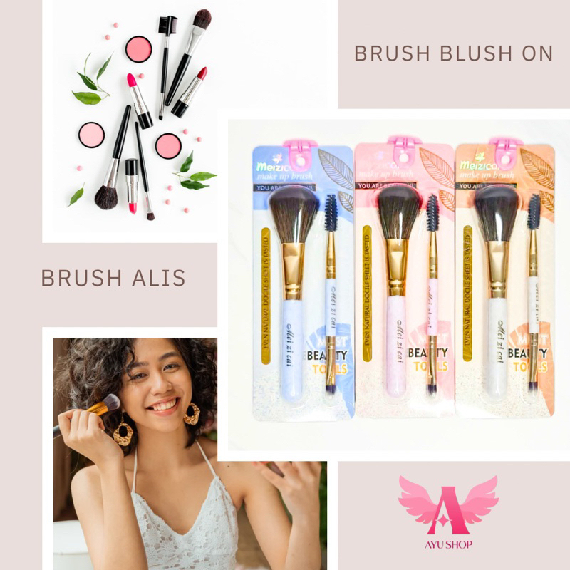 Brush Pipi &amp; Sikat Alis Set Kuas Blush on Kuas Alis