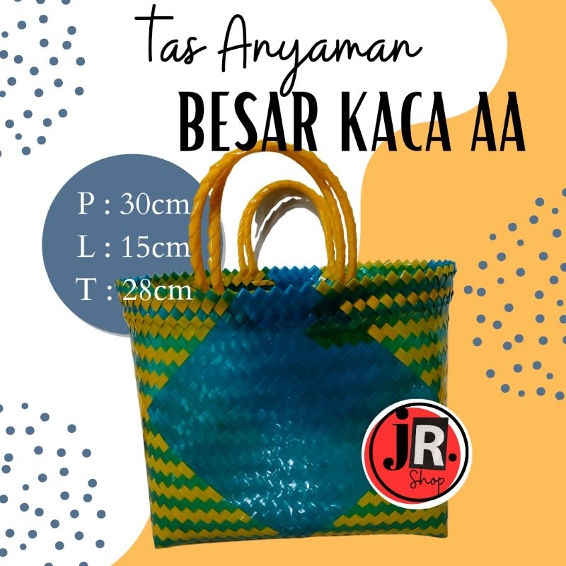 TASANYAMANJR.SHOP - TAS ANYAMAN BESAR KACA AA / Tas belanjaan/Tas pasar/Tas asul asul/ tas sovenir/ tas hampers/ tas anyaman plastik serbaguna kuat awet dan tahan lama