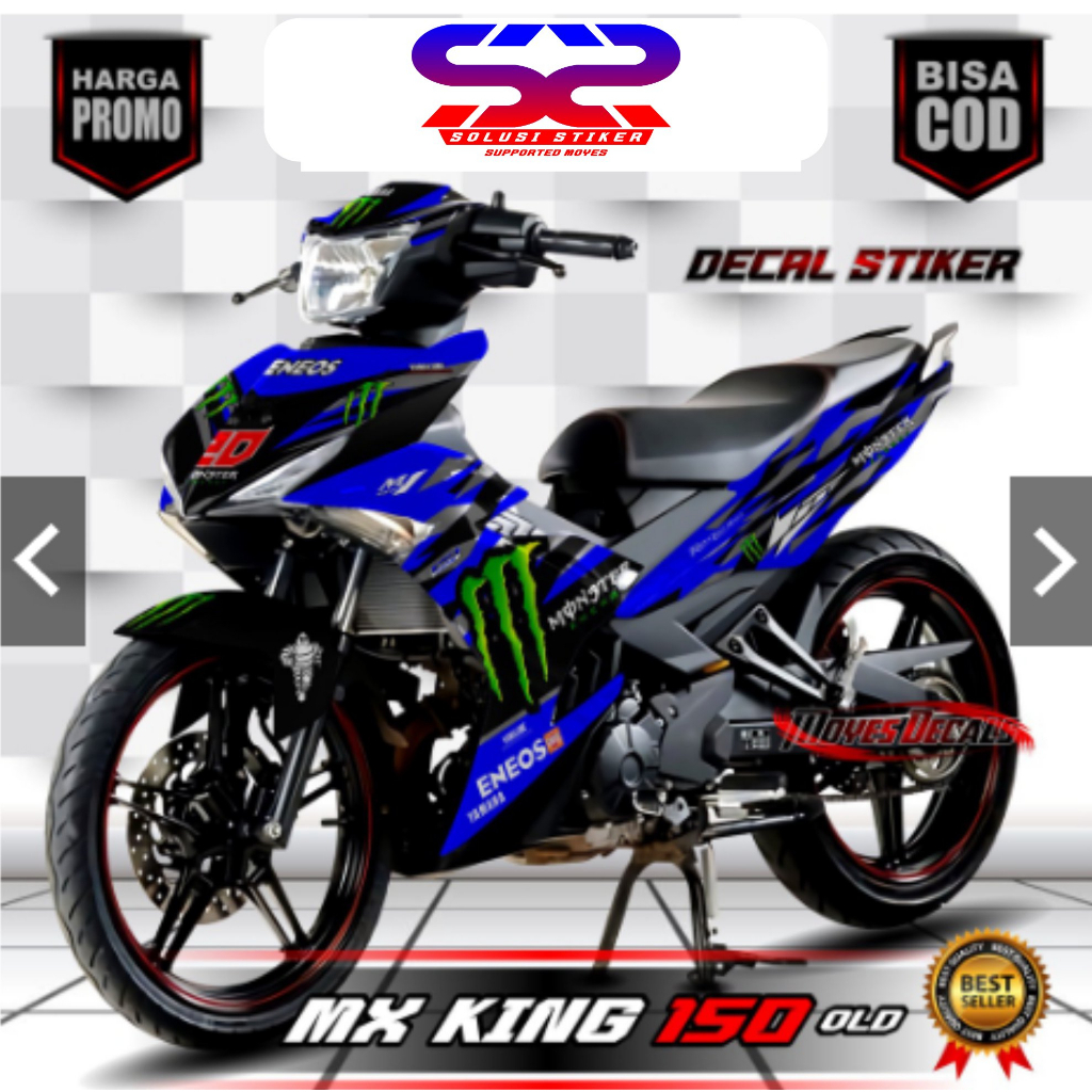 BISA COD Stiker Decal Mx King New 150 MotifBiru FullBody Stiker Variasi Motor