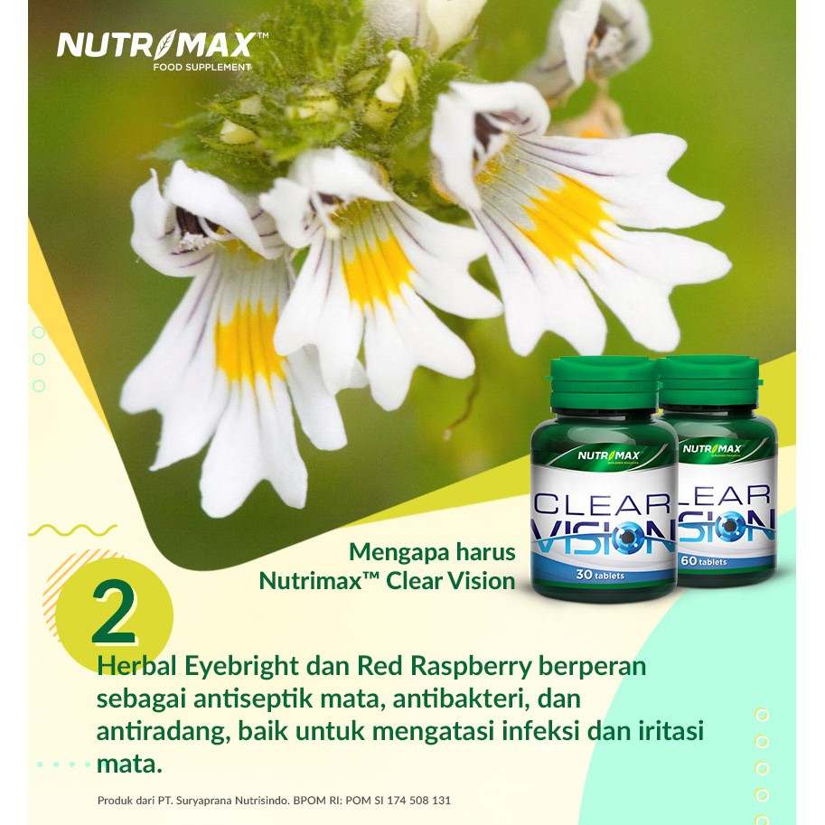 [BPOM] Nutrimax Clear Vision Isi 30 Tablet/ Eye Bright Vitamin Mata Minus / Vitamin Glukoma / MY MOM