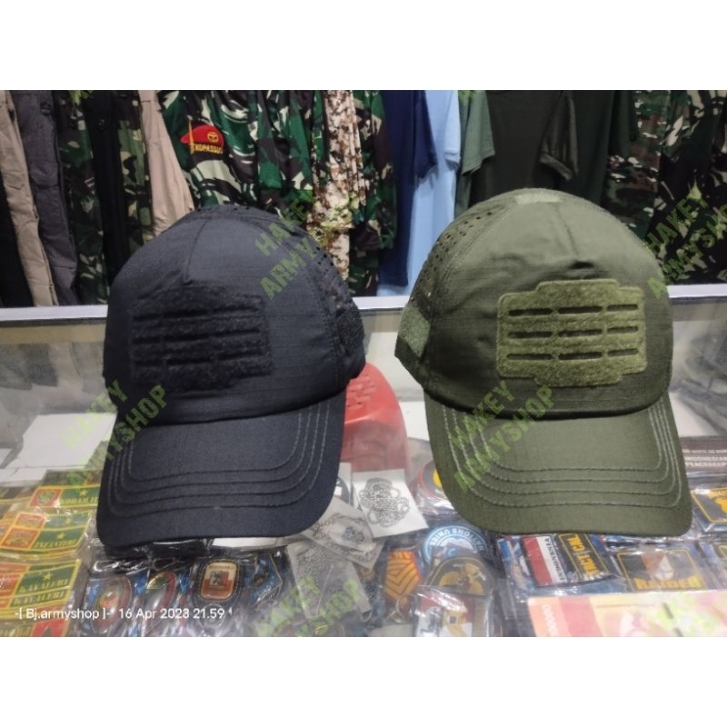 TOPI VELCRO TACTICAL LASER TOPI BDU LASER HITAM HIJAU CREM